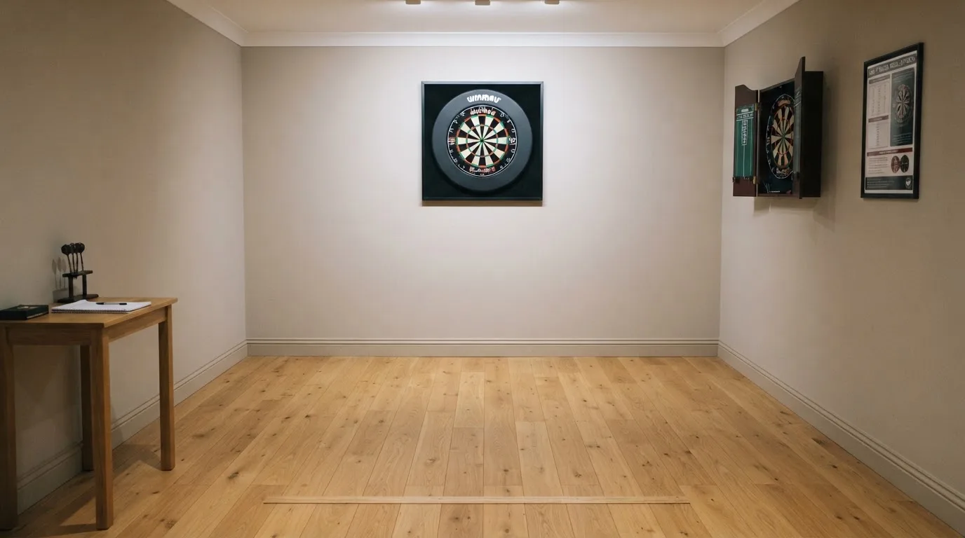 Een lege rechtszaal met houten banken in het ochtendlicht
